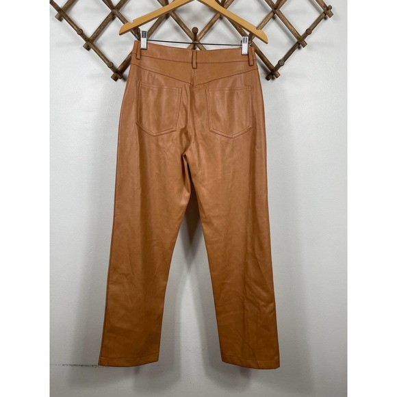 Avec Les Filles Straight Leg Faux Leather Pants in Biscotti Size M - Picture 4 of 9